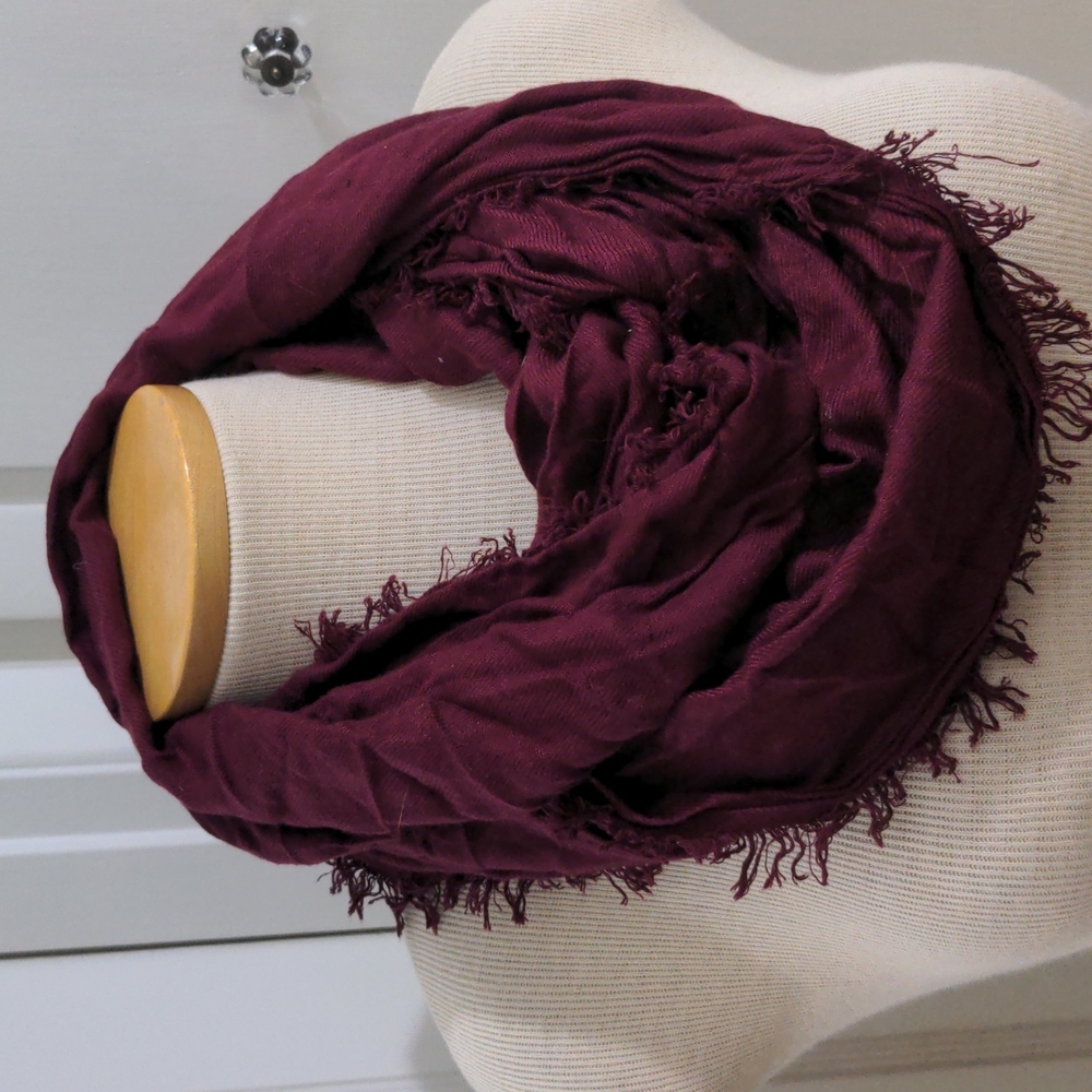 Burgundy chenille infinity scarf